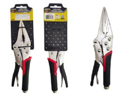 24 Bulk LONG NOSE LOCKING PLIERS 9" RUBBER GRIP