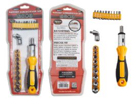 24 Bulk 21-Piece Ratchet Screwdriver 6.5" Long Screw Bits Socket