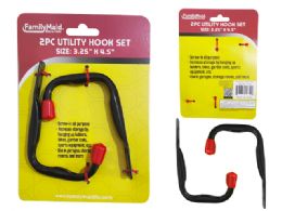48 Bulk 2-Piece UTILITY HOOK SET 3.25" X 4.5" Long
