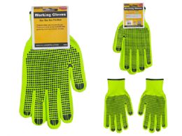 24 Bulk WORKING GLOVES 1-PAIR With RUBBER DOTS
