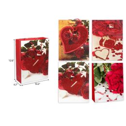 144 Bulk 10.2"x12.6"x4.7" Valentine Gift Bag
