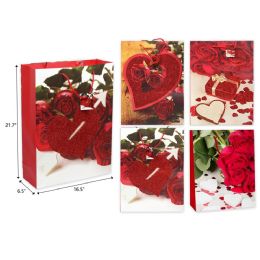 72 Bulk 16.5"x21.7"x6.5" Valentine Day Gift Bag