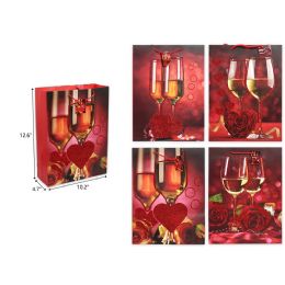 144 Bulk 10.2"x4.7"x12.6" Valentine Day Gift Bag