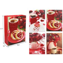 72 Bulk 16.5"x21.7"x6.5" Valentine Day Gift Bag