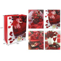 72 Bulk 16.5"x21.7"x6.5" Valentine Day Gift Bag