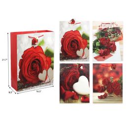 72 Bulk 16.5"x21.7"x6.5" Valentine Day Gift Bag