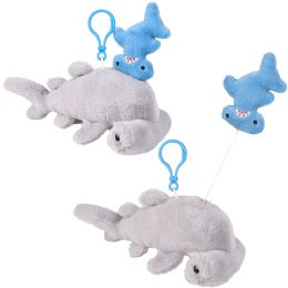 144 Bulk 3.5" Mighty Quakes Hammerhead Shark Backpack Clip 12ct