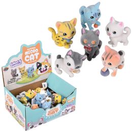 576 Bulk 1.5" Flocked Micro Cat Assortment 24ct