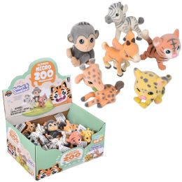 576 Bulk 1.5" Flocked Micro Zoo Assortment 24ct