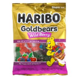 24 Bulk Haribo Wild Berry Goldbears 4 Oz Peg Bag