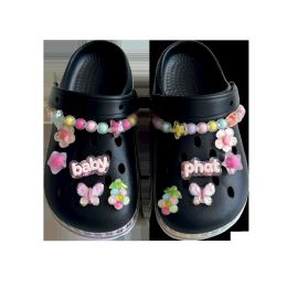 12 Bulk Toddler Girl Gummy Charm Clog 12 P/c (5-10)