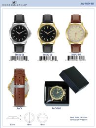 12 Bulk Men's Watch - 56643-B8 assorted colors
