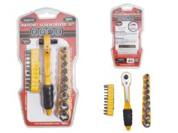 48 Bulk 20-Piece Ratchet Screwdriver 5.5-inch Long Screw Bits Socket