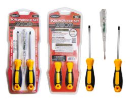 48 Bulk 3-Piece Screwdrivers 4-inch Long And Tester Pen 5.75-inch Long