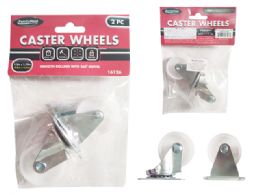 24 Bulk 2-Piece Caster Wheels 1.5" Diameter Plate 1.5"x1.75"