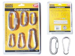 24 Bulk CARABINERS 6-Pack Set