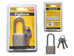 24 Bulk 40mm Long Shackle Nickel Plated Padlock With 3 Keys