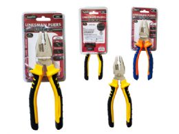 48 Bulk Linesman Pliers 8" 2 Assorted Colors