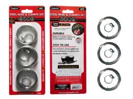 96 Bulk 3-Piece Steel Wire And 3 Hose Clamps 1-inch Clamp .9m Wire