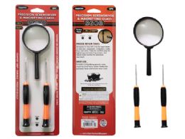 96 Bulk Precision Screwdriver And Magnifying Glass 3-Piece Set