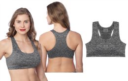 48 Bulk Women's Seamless Racerback W/Removable Pad Sports Bra M-XL