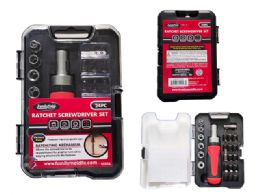24 Bulk Ratcheting Screwdriver Bit Set With Storage 3.9x6-inch