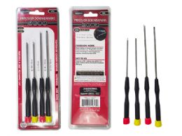 96 Bulk Precision Screwdrivers 4-Piece 6.5-inch 7.5-inch Long Red Yellow