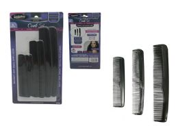 24 Bulk 6pc Black Comb Set  