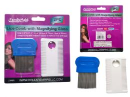 24 Bulk 2pc Lice Comb with Magnifying Glass 