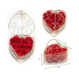 120 Bulk 4"x4.5" Heart Case With Red Roses