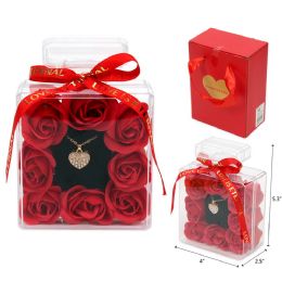 72 Bulk 4"x5.3" Valentine Necklace Gift Set