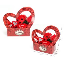 72 Bulk 8.5' Bear With Flower And Heart In Box