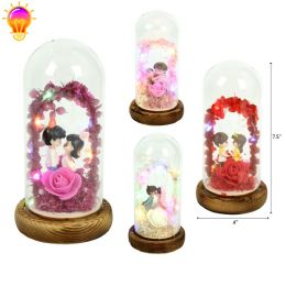 12 Bulk 4" X 7.5" LOVE COUPLE IN GLASS & LIGHT