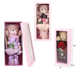 6 Bulk 19" Bear With Flower In Gift Box