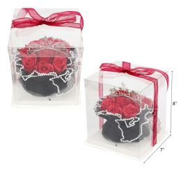 12 Bulk 7"x8" Flower With Crown In Gift Box