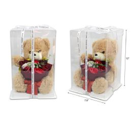 12 Bulk 12" Bear With Flower In Gift Box