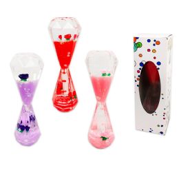 72 Bulk Hourglass Liquid Bubbler W/ Flowers