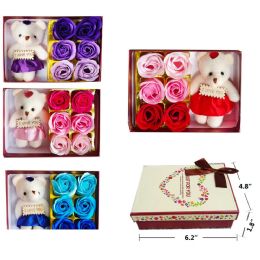 144 Bulk 6.5"x1.8"x4.8" Bear And Rose In Gift Box