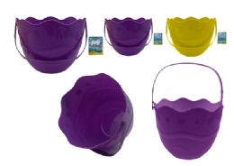 48 Bulk Plastic Easter Basket Egg Shape 18.5cm Diameter X 15cm High