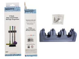 24 Bulk 3 Rack Mop And Broom Storage Organizer