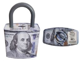 24 Bulk Saving Bank Tin Us Dollar Padlock Shape