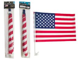 144 Bulk 2pc USA Car Flag