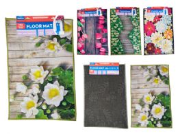 48 Bulk Floor Mat 40X60CM Floral Design Assorted
