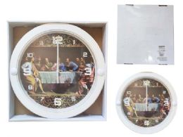24 Bulk White Round Wall Clock - Last Supper Design
