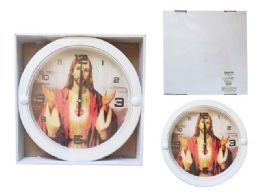 24 Bulk White Round Wall Clock - Jesus Image Design 