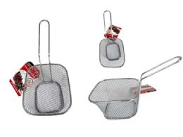 96 Bulk MINI FRY BASKET 4"X3.3"X2.75" With HANDLE 7.5" Long