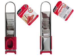 96 Bulk HANDHELD GRATER With PUSHER 9"X1.8"X1.6" THICK
