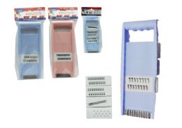 24 Bulk MULTI-FUNCTION SLICER and GRATER 4-Piece BLUE PINK