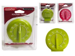 72 Bulk KITCHEN TIMER 60 Minutes 3.6" Diameter WHITE Color