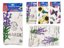 144 Bulk Cleaning Cloth Microfiber Printed 40x60cm